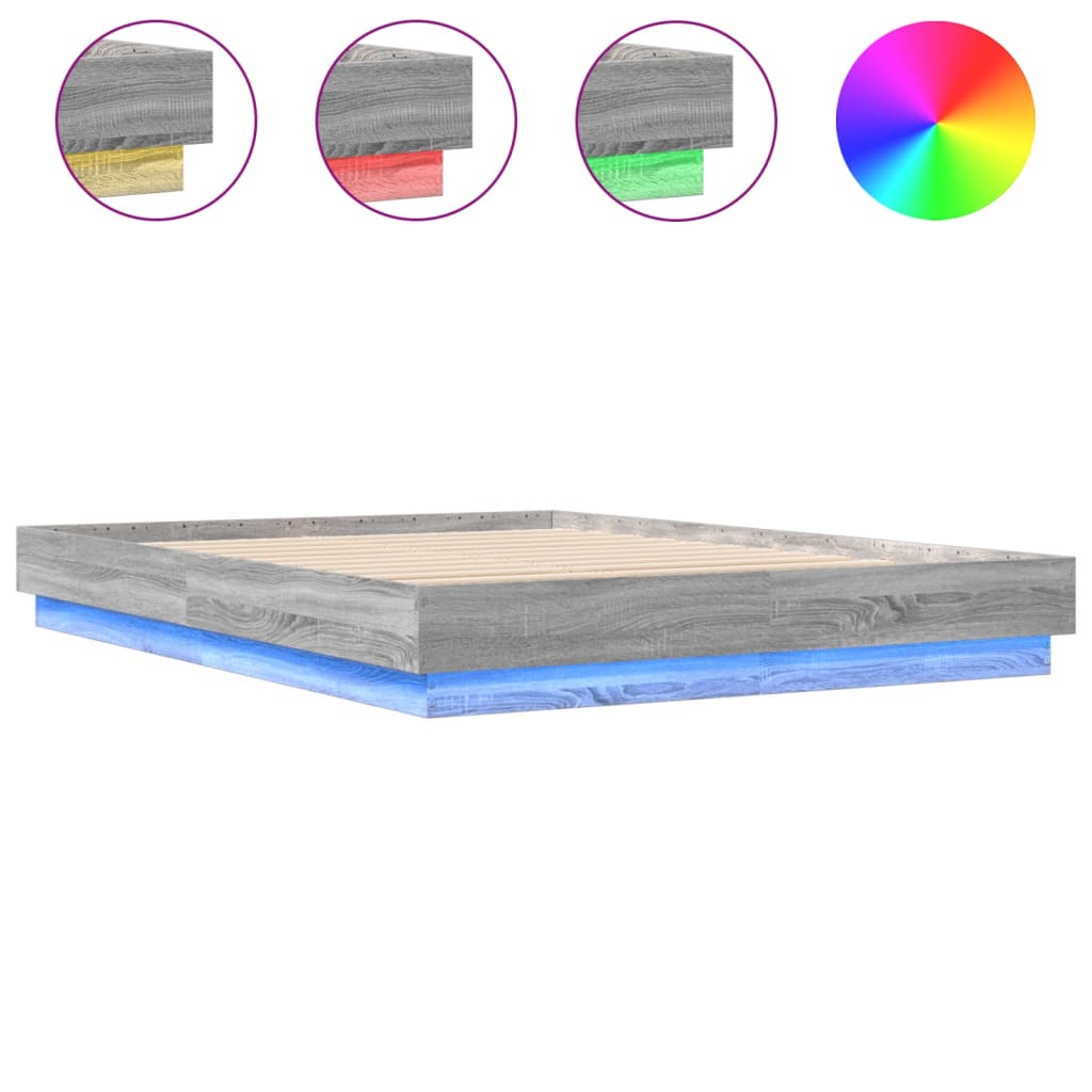 Πλαίσιο Κρεβατιού με LED Γκρι sonoma 160 x 200 εκ.