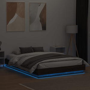 Πλαίσιο Κρεβατιού με LED Καφέ δρυς 160 x 200 εκ. - Pakobazaar