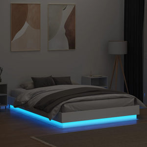 Πλαίσιο Κρεβατιού με LED Λευκό 150 x 200 εκ