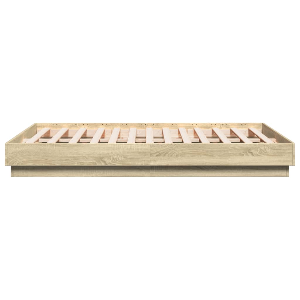 Πλαίσιο Κρεβατιού με LED Sonoma Δρυς 140x190 εκ. - Pakobazaar