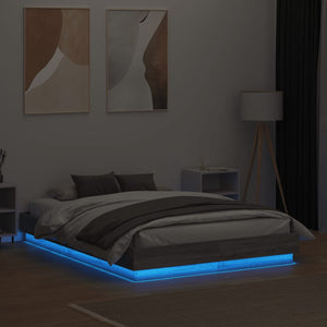 Πλαίσιο Κρεβατιού με LED Γκρι Sonoma 135x190 εκ.