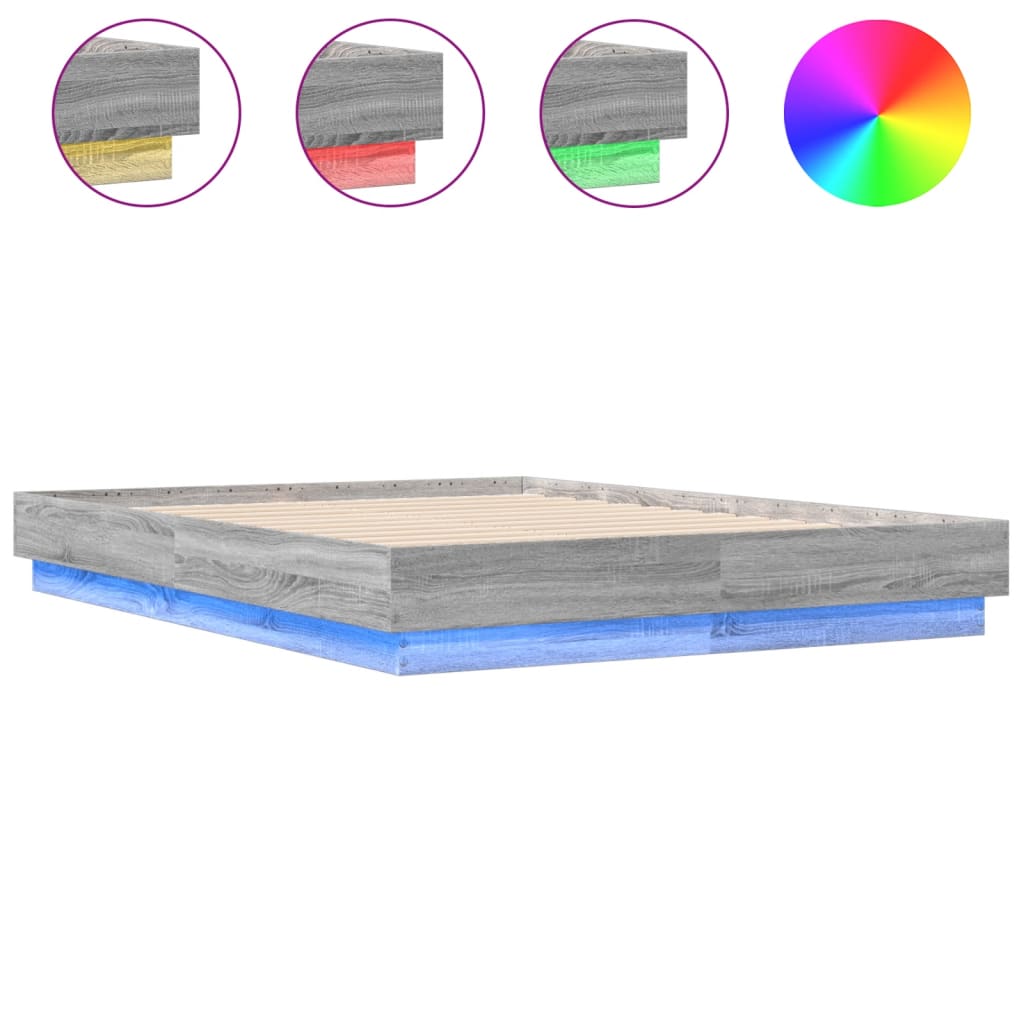Πλαίσιο Κρεβατιού με LED Γκρι sonoma 120 x 190 εκ.