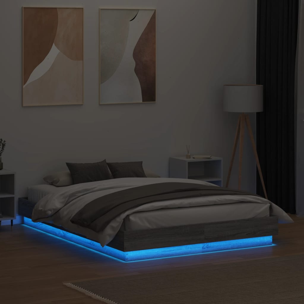 Πλαίσιο Κρεβατιού με LED Γκρι sonoma 120 x 190 εκ.