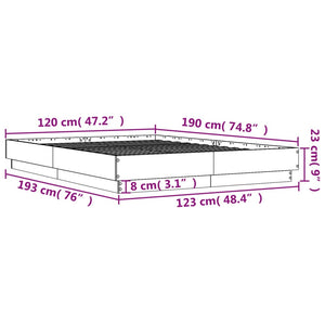 Πλαίσιο Κρεβατιού Γκρι Σκυροδέματος 120x190 εκ. Επεξεργ. Ξύλο