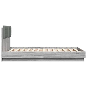 Πλαίσιο Κρεβατιού με Κεφαλάρι Γκρι Sonoma 140x190εκ. Επεξ. Ξύλο