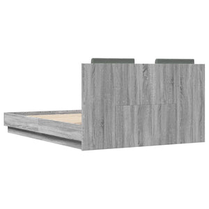 Πλαίσιο Κρεβατιού με Κεφαλάρι Γκρι Sonoma 140x190εκ. Επεξ. Ξύλο