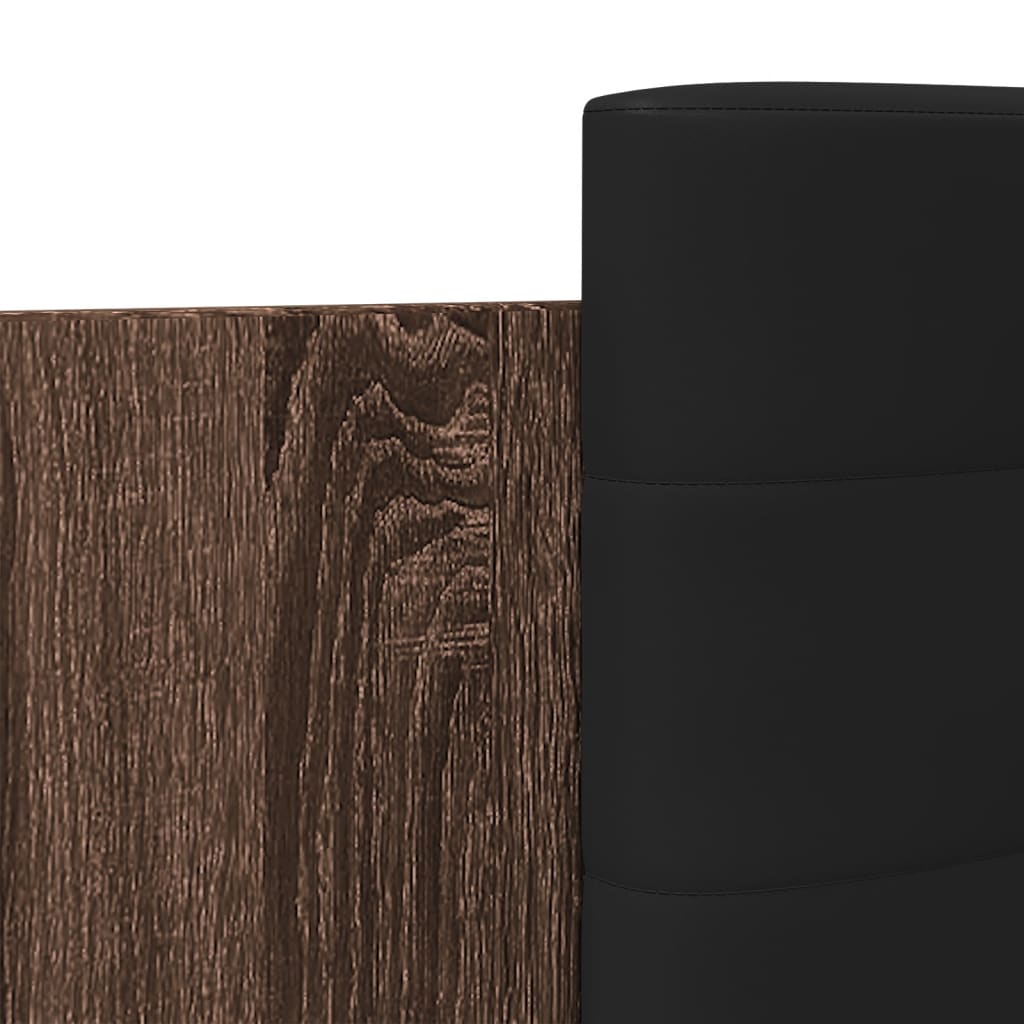 Πλαίσιο Κρεβατιού με Κεφαλάρι Καφέ Δρυς 75x190 εκ.