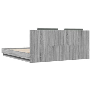 Πλαίσιο Κρεβατιού με Κεφαλάρι και LED Γκρι sonoma 200 x 200 εκ.