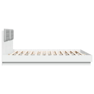Πλαίσιο Κρεβατιού με Κεφαλάρι και LED Λευκό 180 x 200 εκ.