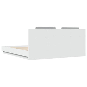 Πλαίσιο Κρεβατιού με Κεφαλάρι και LED Λευκό 180 x 200 εκ.