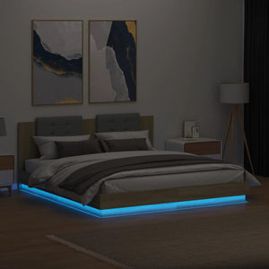 Πλαίσιο Κρεβατιού με Κεφαλάρι/LED Sonoma δρυς 160x200 εκ.