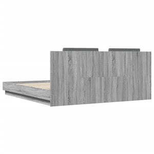 Πλαίσιο Κρεβατιού με Κεφαλάρι και LED Γκρι sonoma 160 x 200 εκ.