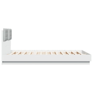 Πλαίσιο Κρεβατιού με Κεφαλάρι/LED Λευκό 150 x 200 εκ
