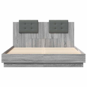 Πλαίσιο Κρεβατιού με Κεφαλάρι και LED Γκρι sonoma 150 x 200 εκ.