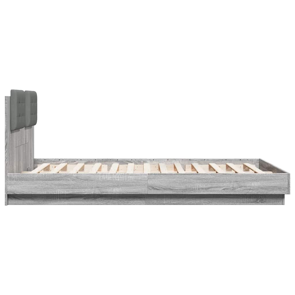 Πλαίσιο Κρεβατιού με Κεφαλάρι και LED Γκρι sonoma 150 x 200 εκ.