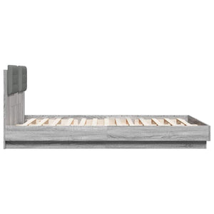 Πλαίσιο Κρεβατιού με Κεφαλάρι και LED Γκρι sonoma 150 x 200 εκ.