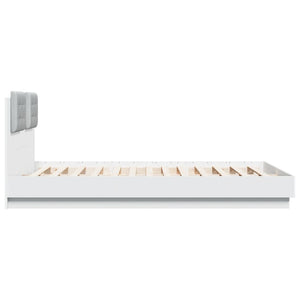 Πλαίσιο Κρεβατιού με Κεφαλάρι και LED Λευκό 140 x 200 εκ. - Pakobazaar