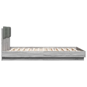 Πλαίσιο Κρεβατιού με Κεφαλάρι και LED Γκρι sonoma 140 x 200 εκ.