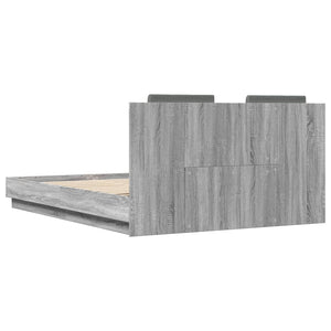 Πλαίσιο Κρεβατιού με Κεφαλάρι και LED Γκρι sonoma 140 x 200 εκ.