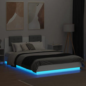 Πλαίσιο Κρεβατιού με Κεφαλάρι και LED Λευκό 120 x 200 εκ.