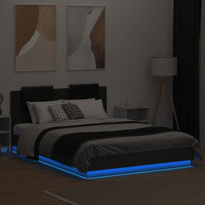Πλαίσιο Κρεβατιού με Κεφαλάρι και LED Μαύρο 120 x 200 εκ.