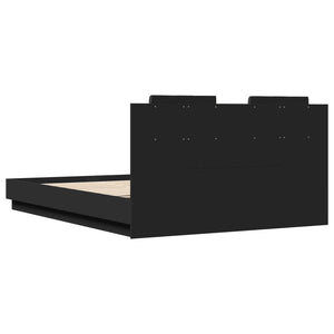 Πλαίσιο Κρεβατιού με Κεφαλάρι και LED Μαύρο 120 x 200 εκ.