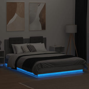 Πλαίσιο Κρεβατιού με Κεφαλάρι και LED Γκρι sonoma 120 x 200 εκ.