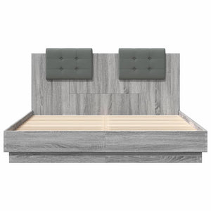 Πλαίσιο Κρεβατιού με Κεφαλάρι και LED Γκρι sonoma 120 x 200 εκ.