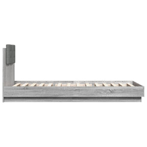 Πλαίσιο Κρεβατιού με Κεφαλάρι και LED Γκρι sonoma 100 x 200 εκ.