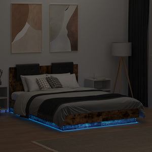 Πλαίσιο Κρεβατιού με Κεφαλάρι/LED Καπν. Δρυς 140x190 εκ. - Pakobazaar