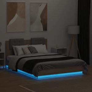 Πλαίσιο Κρεβατιού με Κεφαλάρι & LED Sonoma Δρυς 120x190 εκ.
