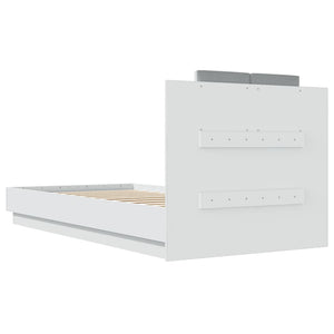 Πλαίσιο Κρεβατιού με Κεφαλάρι/LED Λευκό 90 x 190 εκ.