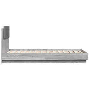 Πλαίσιο Κρεβατιού με Κεφαλάρι και LED Γκρι sonoma 75 x 190 εκ.