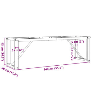 Πόδια Τραπεζιού Σαλονιού σε Σχήμα «Ο» 140x30x43 εκ. Ατσάλι