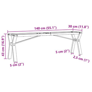 Πόδια Τραπεζιού Σαλονιού σε Σχήμα «Y» 140x30x43 εκ. Ατσάλι