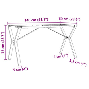 Πόδια Τραπεζαρίας σε Σχήμα «Y» 140x60x73 εκ. Ατσάλι