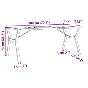 Πόδια Τραπεζαρίας σε Σχήμα «Y» 180x80x73 εκ. Ατσάλι - Pakobazaar