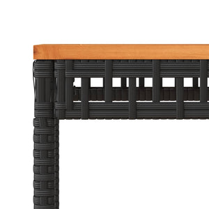 Τραπέζι Κήπου Μαύρο 38x38x42 εκ. Συνθετικό Ρατάν & Ξύλο Ακακίας