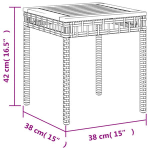 Τραπέζι Κήπου Μπεζ 38x38x42 εκ. Συνθετικό Ρατάν & Ξύλο Ακακίας