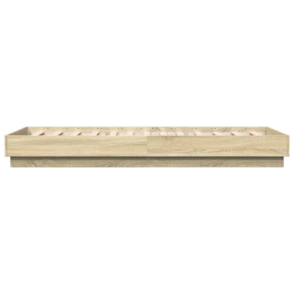 Πλαίσιο Κρεβατιού με λυχνίες LED Sonoma Δρυς 90x200 εκ. - Pakobazaar