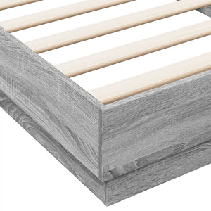 Πλαίσιο Κρεβατιού με λυχνίες LED Γκρι sonoma 90 x 200 εκ. - Pakobazaar
