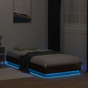 Πλαίσιο Κρεβατιού με λυχνίες LED Καφέ Δρυς 90 x 200 εκ. - Pakobazaar