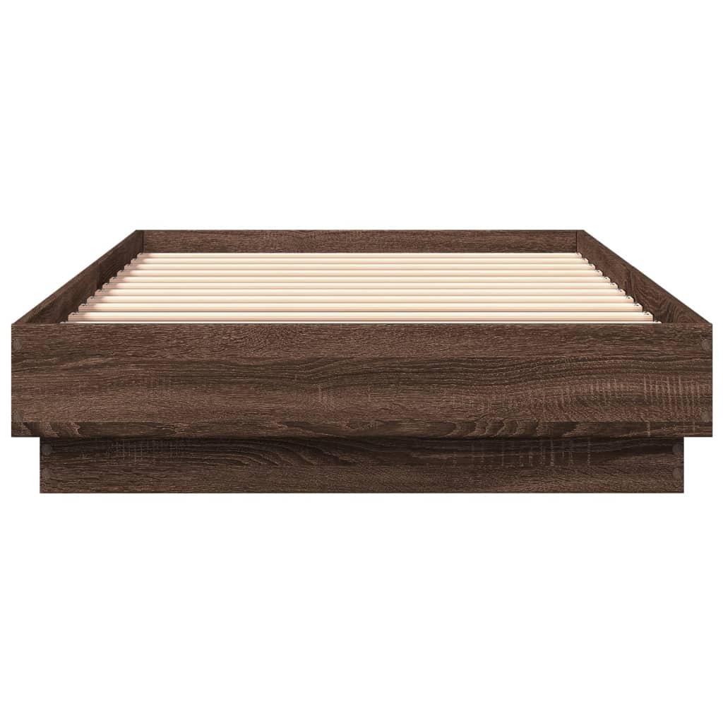 Πλαίσιο Κρεβατιού με λυχνίες LED Καφέ Δρυς 90 x 200 εκ. - Pakobazaar