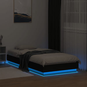 Πλαίσιο Κρεβατιού με λυχνίες LED Μαύρο 75 x 190 εκ. - Pakobazaar