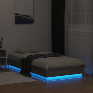 Πλαίσιο Κρεβατιού με λυχνίες LED Γκρι sonoma 75 x 190 εκ. - Pakobazaar
