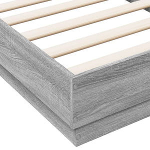 Πλαίσιο Κρεβατιού με λυχνίες LED Γκρι sonoma 75 x 190 εκ. - Pakobazaar