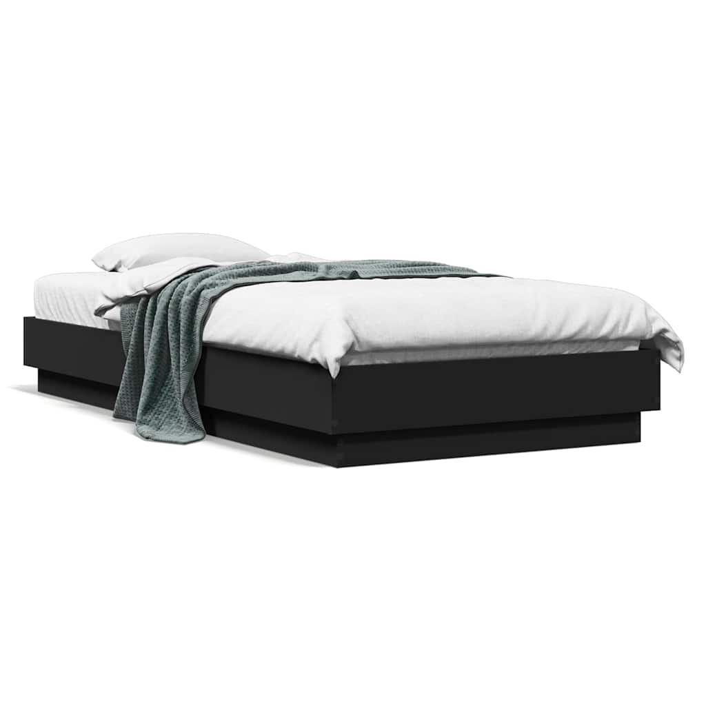Πλαίσιο Κρεβατιού Μαύρο 90 x 190 εκ. από Επεξεργασμένο Ξύλο - Pakobazaar