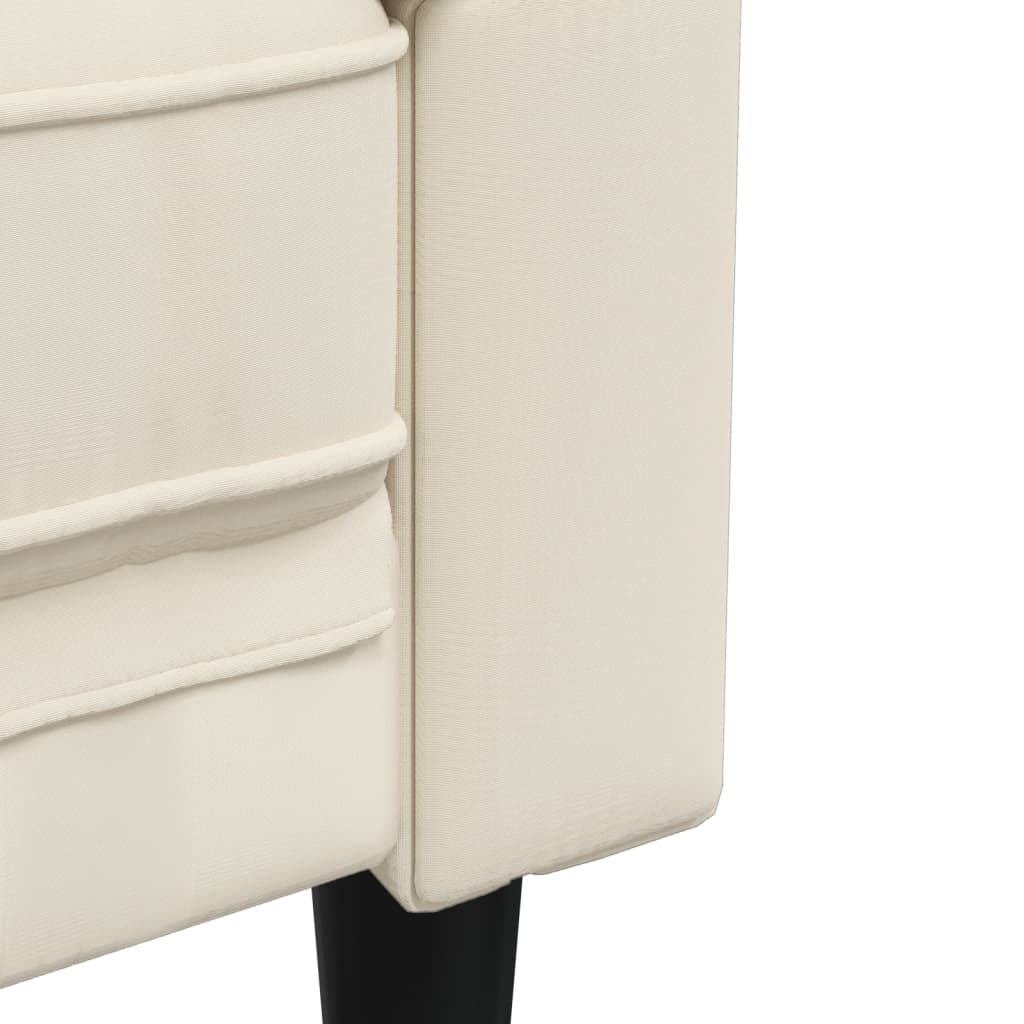 Σετ Σαλονιού 2 Τεμαχίων Κρεμ Υφασμάτινο