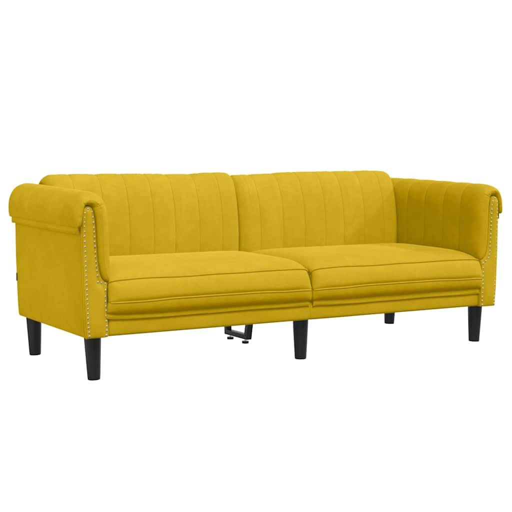 Σαλόνι Σετ 2 Τεμαχίων Κίτρινο από Βελούδο