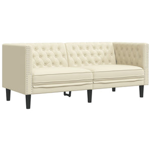 Καναπές Chesterfield 3 τεμαχίων σετ Cream Faux Leather